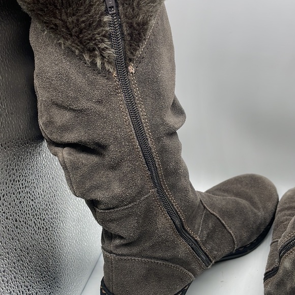 BearPaw leather tall Boots Brown Suede women’s Sz 8 side Zip up Style: Esha - Picture 6 of 8